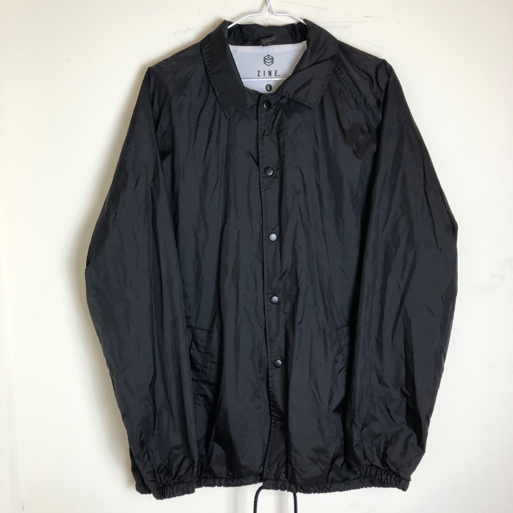 Black windbreaker with collar